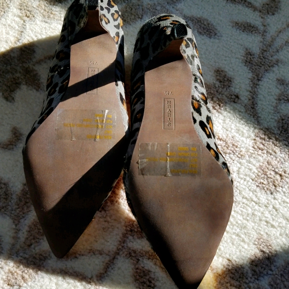 Heels Steve Madden Heels Grey Leopard Calf sz 7.5 - Picture 7 of 7
